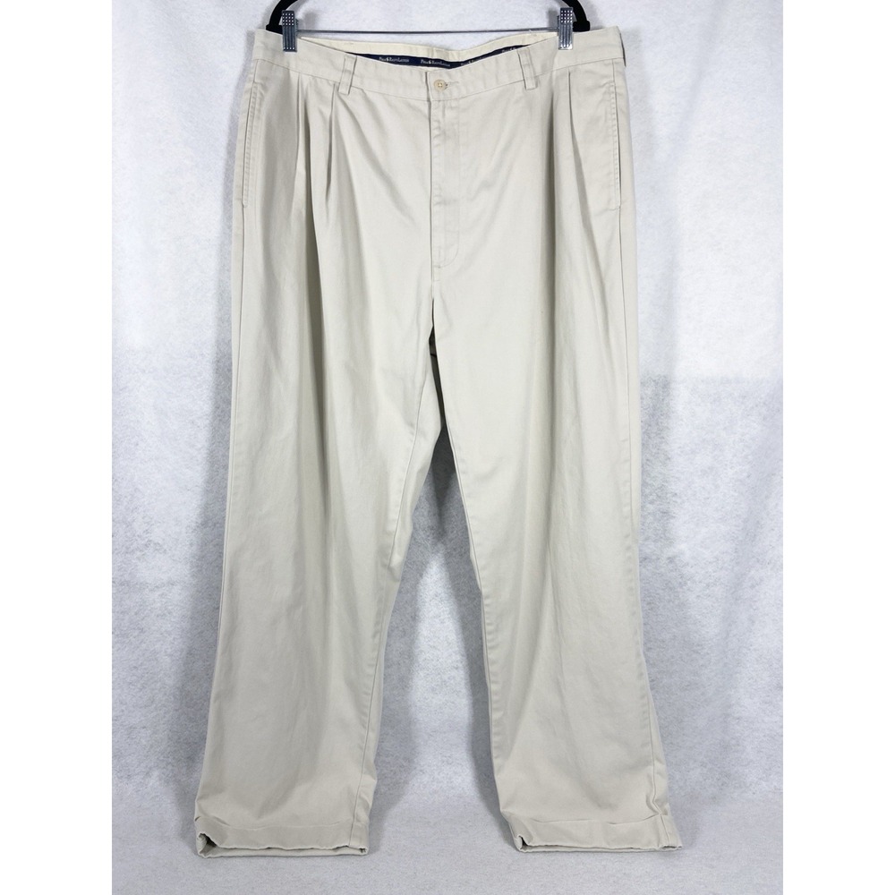 Vintage Polo Ralph Lauren‎ Pants Men's 40x32 Beige Pleated Front Chino Preppy
